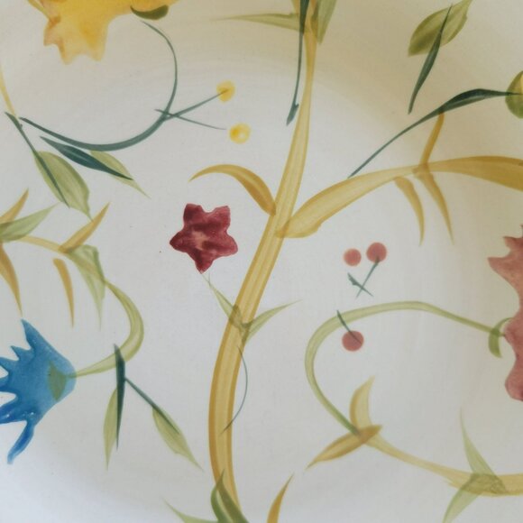 American Simplicity Floral Salad Plate Set of 2, Stoneware, Beige with Vines - Picture 5 of 11